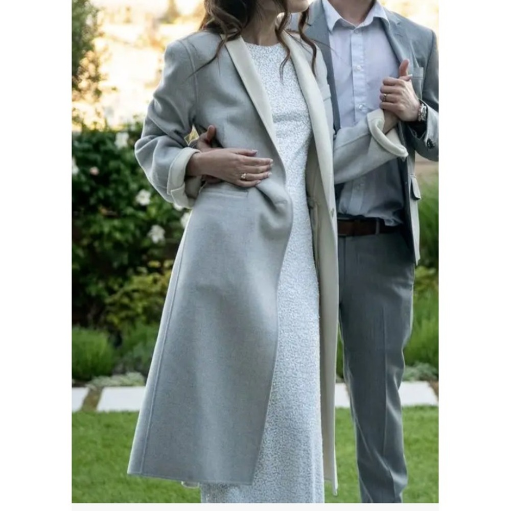 Joseph Long Coat‎ Jacket 38 Small Basic Wool Luxury Gray Soft Girl Dina $1,045